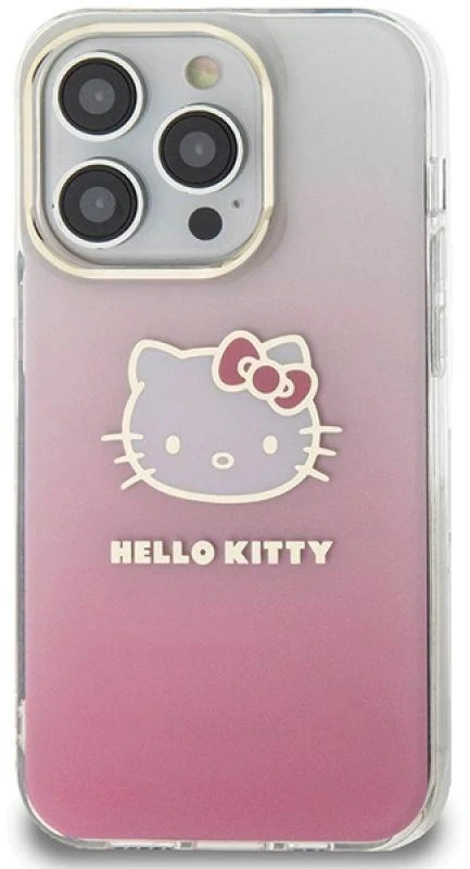 Hello Kitty HKHCP13XHDGKEP Apple iPhone 13 Pro Max 6.7″ rožinės spalvos kietas dėklas IML Gradient Electrop Kitty He