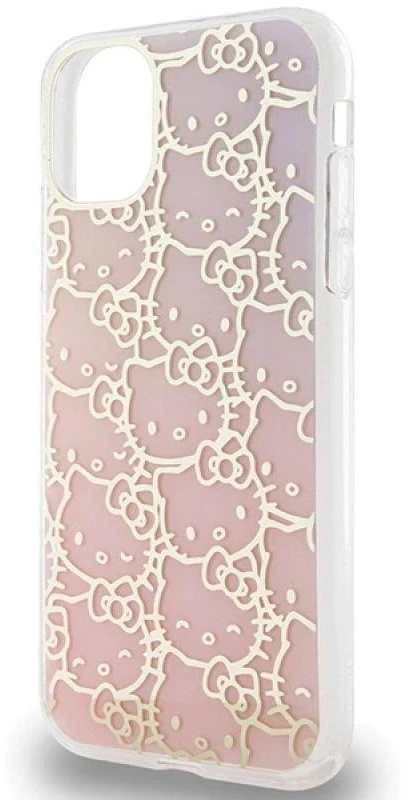 Hello Kitty HKHCN61HCHPEP Apple iPhone 11 / Xr 6.1″ rožinės spalvos kietas dėklas IML Gradient Electrop Crowded Kitty Head