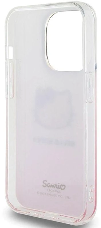 Hello Kitty HKHCP14LHDGKEP Apple iPhone 14 Pro 6.1″ rožinės spalvos kietas dėklas IML Gradient Electrop Kitty Head