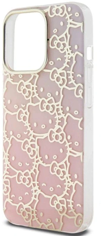 Hello Kitty HKHCP15XHCHPEP Apple iPhone 15 Pro Max 6.7″ rožinės spalvos kietas dėklas IML Gradient Electrop Crowded Kitty