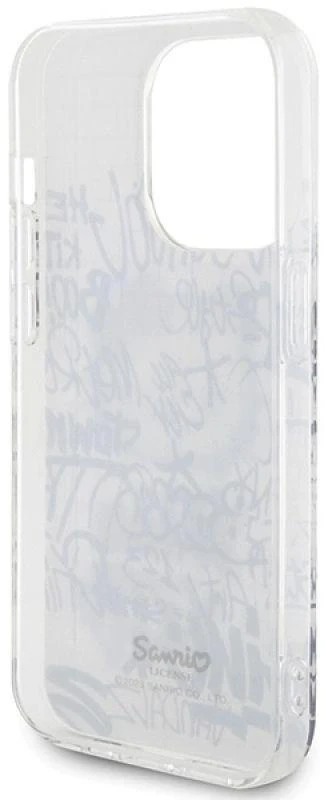 Hello Kitty HKHCP13LHDGPHT Apple iPhone 13 Pro/ 13 6.1″ baltos spalvos kietas dėklas IML Kitty On Bricks Graffiti