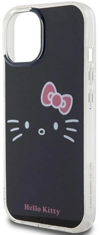 Hello Kitty HKHCP15SHKHLK Apple iPhone 15 /14 / 13 6.1″ juodos spalvos kietas dėklas IML Kitty Face