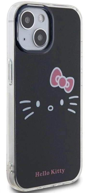 Hello Kitty HKHCP15SHKHLK Apple iPhone 15 /14 / 13 6.1″ juodos spalvos kietas dėklas IML Kitty Face