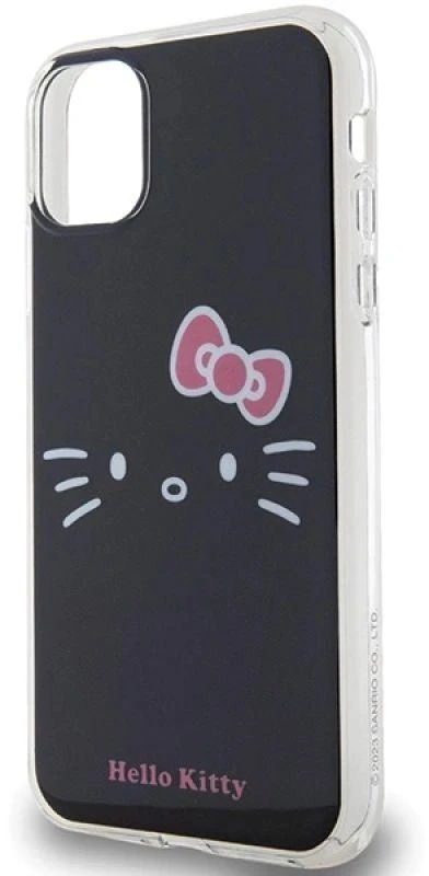 Hello Kitty HKHCN61HKHLK Apple iPhone 11 / Xr 6.1″ juodos spalvos kietas dėklas IML Kitty Face