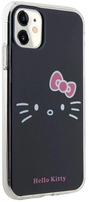 Hello Kitty HKHCN61HKHLK Apple iPhone 11 / Xr 6.1″ juodos spalvos kietas dėklas IML Kitty Face