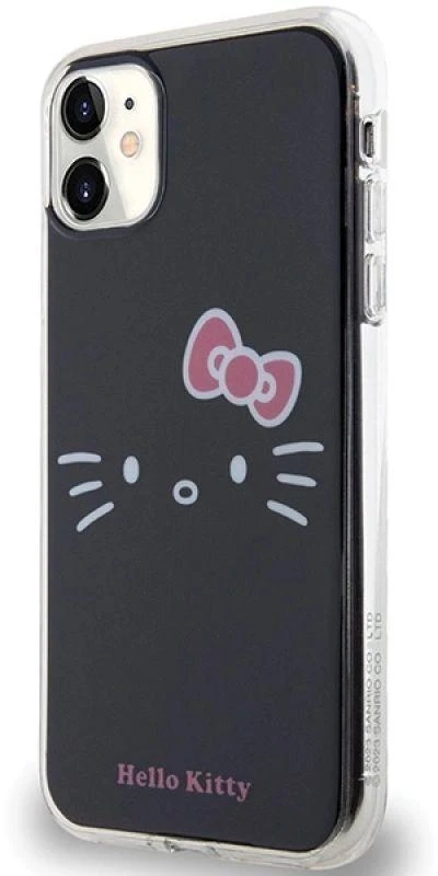 Hello Kitty HKHCN61HKHLK Apple iPhone 11 / Xr 6.1″ juodos spalvos kietas dėklas IML Kitty Face