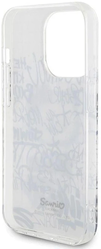 Hello Kitty HKHCP14LHDGPHT Apple iPhone 14 Pro 6.1″ baltos spalvos kietas dėklas IML Kitty On Bricks Graffiti