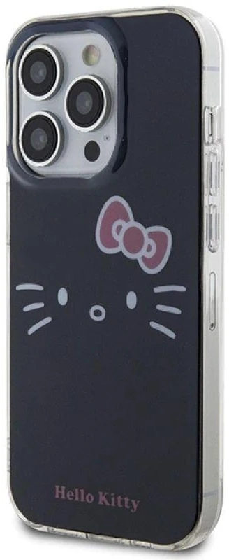 Hello Kitty HKHCP13LHKHLK Apple iPhone 13 Pro/ 13 6.1″ juodos spalvos kietas dėklas IML Kitty Face