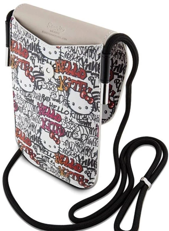 „Hello Kitty“ rankinė HKOWBHDGPTE rusvai geltona odinė etiketė su grafiti virvele