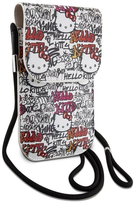 „Hello Kitty“ rankinė HKOWBHDGPTE rusvai geltona odinė etiketė su grafiti virvele