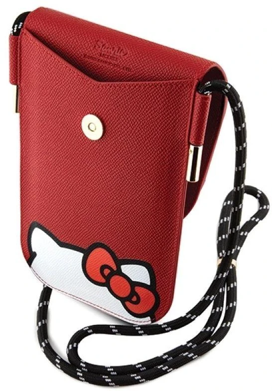 Hello Kitty HKOWBPSCKER Raudona odinė rankinė su paslėpta kačiuko virvele