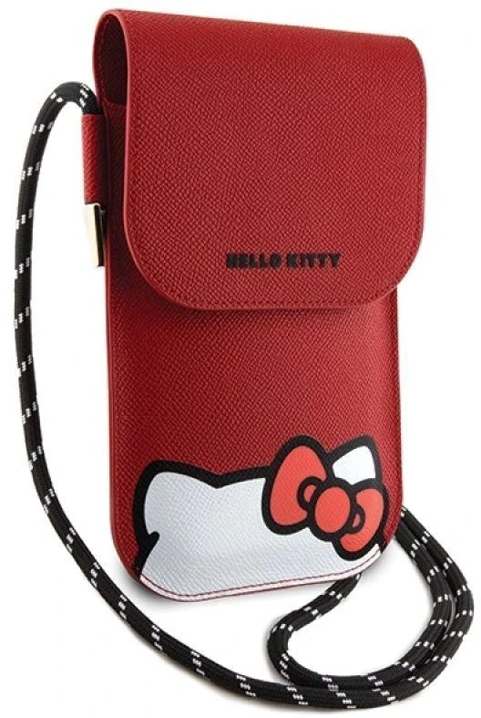Hello Kitty HKOWBPSCKER Raudona odinė rankinė su paslėpta kačiuko virvele