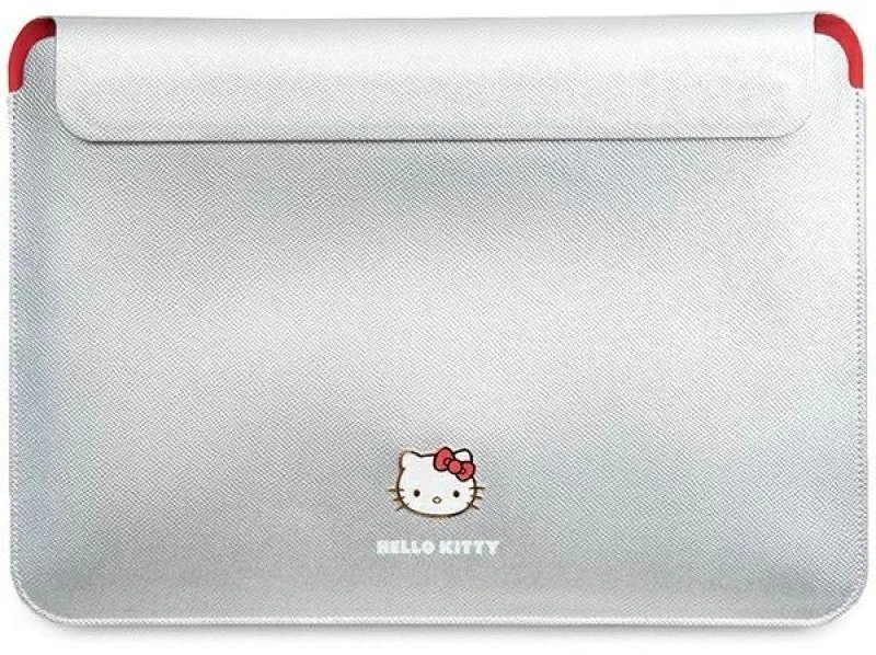 Hello Kitty Dėklas kompiuteriui HKCS14PGHDLMS 14″ sidabro spalvos PU Metal Logo