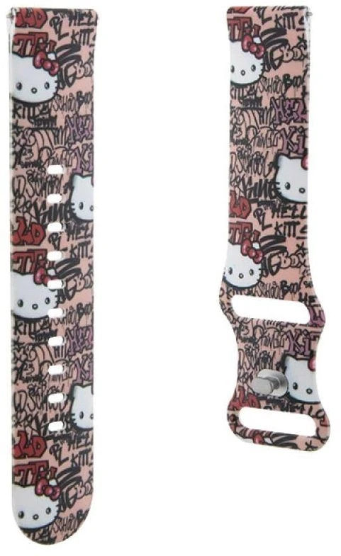 Hello Kitty Universal apyrankė HKUWLSDGPTP Silicone Tags Graffiti rožinės spalvos apyrankė 22mm