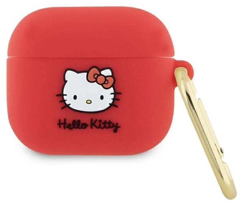 Hello Kitty HKA33DKHSF AirPods 3 Dėklas Fuchsia Silicone 3D Kitty Head