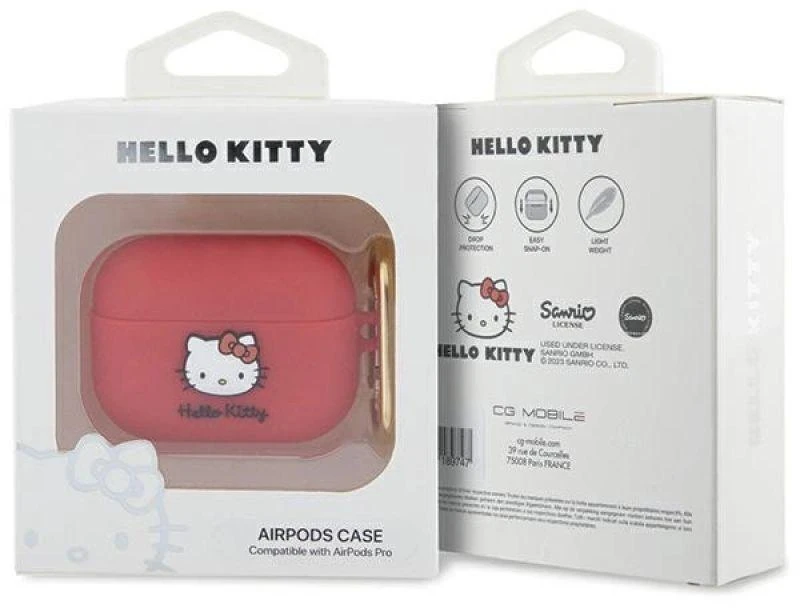 Hello Kitty HKAP3DKHSF AirPods Pro Dėklas Fuchsia Silicone 3D Kitty Head