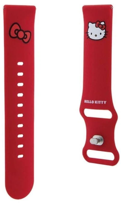Hello Kitty universali apyrankė HKUWLSCHBLR silikoninė kačiuko galvutė raudona 22mm
