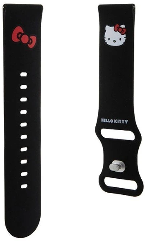 Hello Kitty Universal apyrankė HKUWLSCHBLK Silicone Kitty Head juodos spalvos 22mm