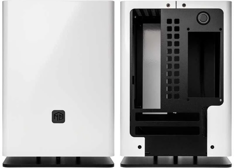 HGC Osmi 3.1 Aliuminio Mini-ITX kompiuterio korpusas – baltos spalvos