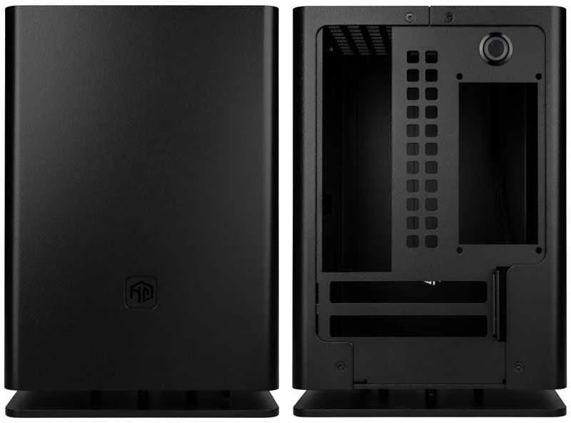 HGC Osmi 3.1 Aliuminio Mini-ITX kompiuterio korpusas – juodos spalvos