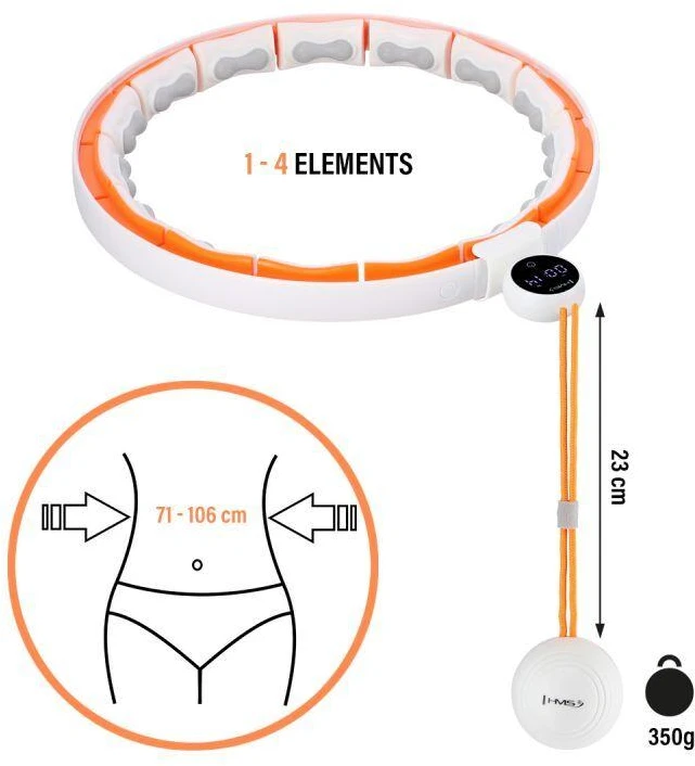 HHM21 HULA LANKAS Baltas/ORANŽINIS SU MAGNETUKAIS, TPE APSAUGA IR SVORIU + HMS SKAIČIUOTUVAS