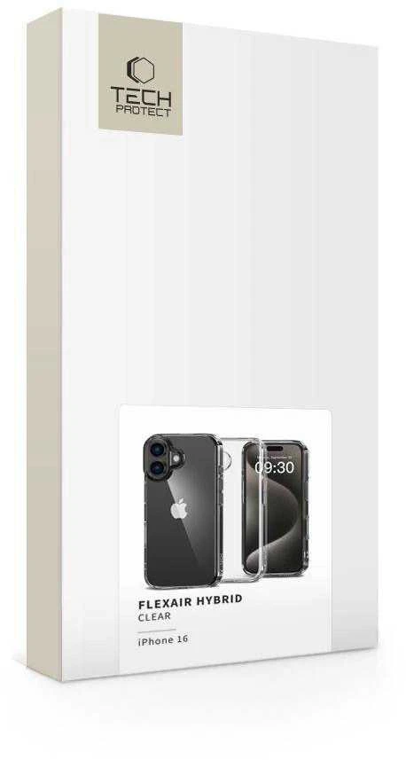 Apple iPhone 16 Tech-Protect Flexair Hybrid Clear dėklas telefonui skaidrus