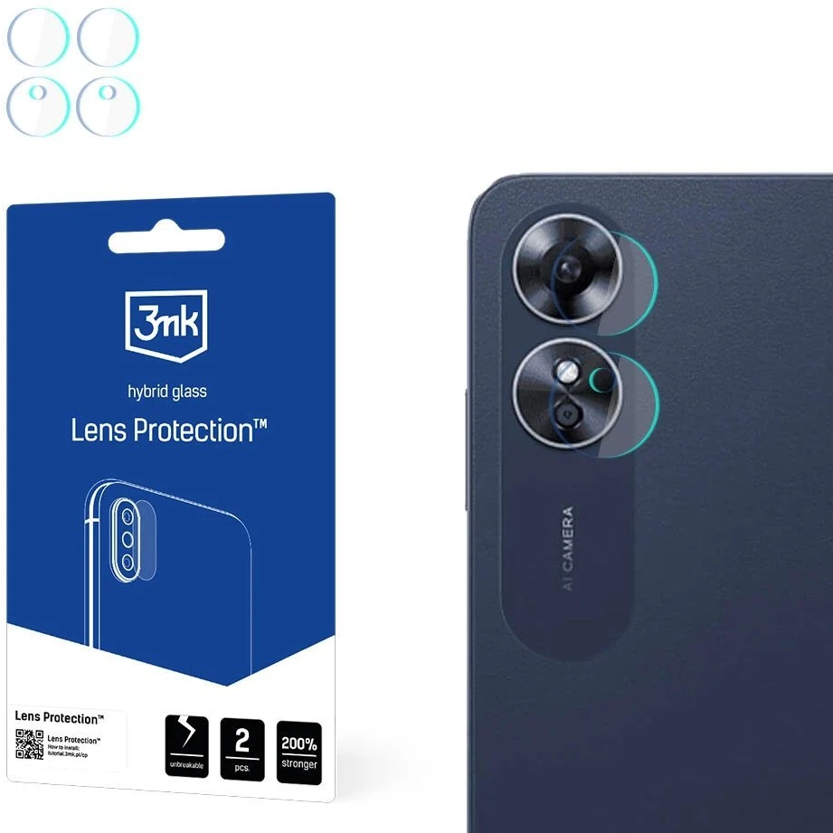3mk Lens Protection™ hibridinis fotoaparato stiklas Oppo A17