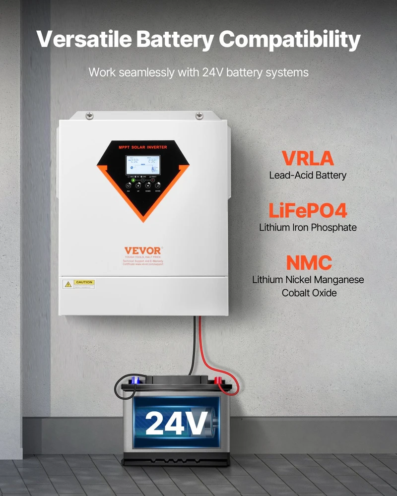 VEVOR Hibridinis saulės inverteris įkroviklis 3500W