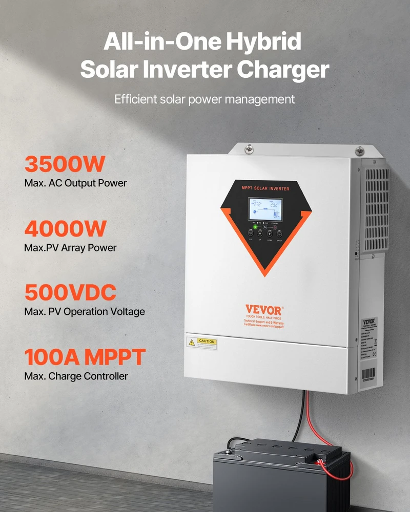 VEVOR Hibridinis saulės inverteris įkroviklis 3500W