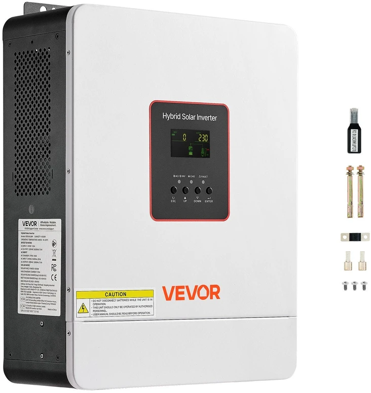 VEVOR Hibridinis saulės inverteris 4000W, 24V į 230V
