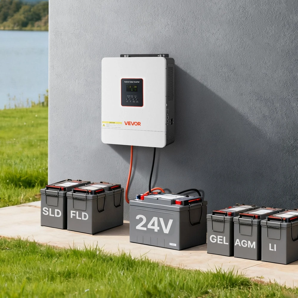 VEVOR Hibridinis saulės inverteris 4000W, 24V į 230V