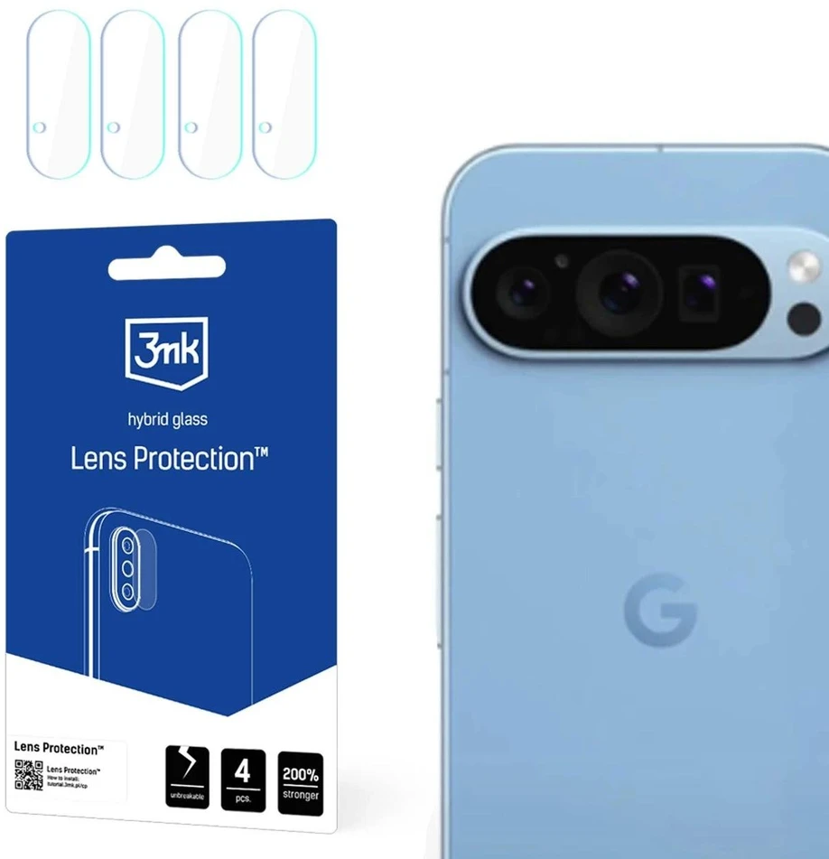 3mk objektyvo apsauga – kameros objektyvo stiklas, skirtas „Google Pixel 9 Pro“ (4 komplektai)
