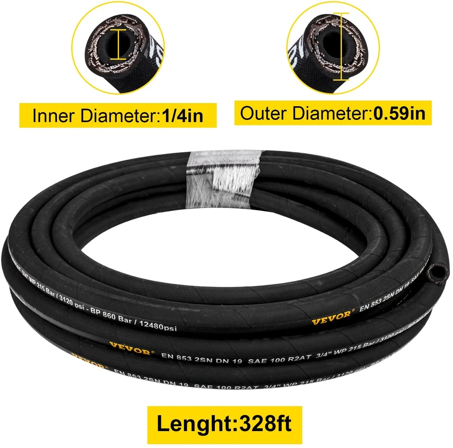VEVOR Hidraulinė žarna 6 mm x 100 m