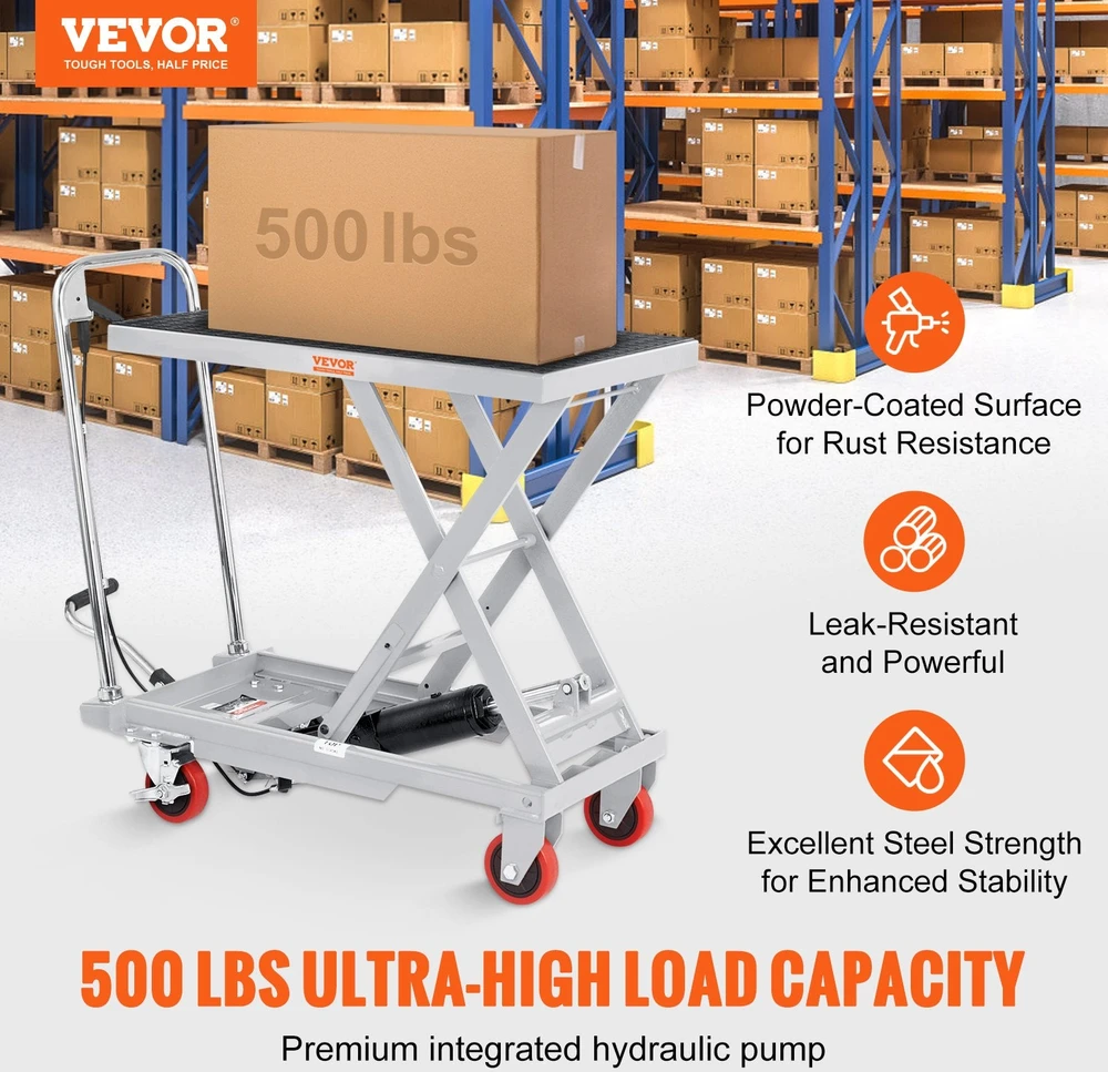 VEVOR Hidraulinis keltuvo vežimėlis, 230 kg talpa