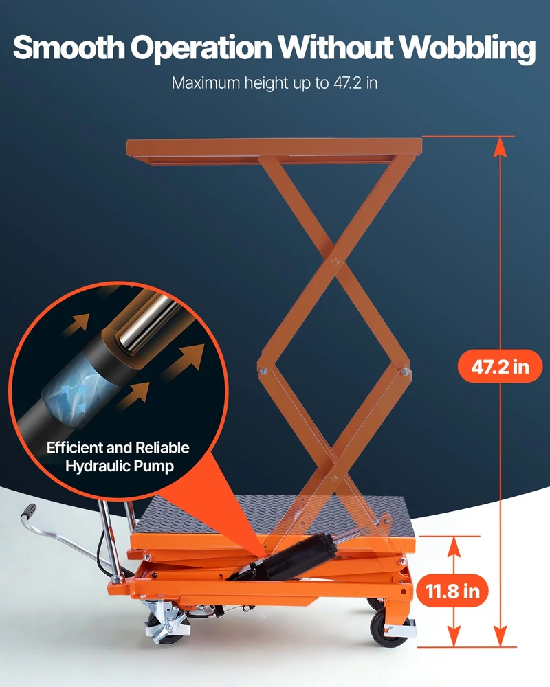 VEVOR 120 cm hidraulinė kėlimo platforma 226 kg