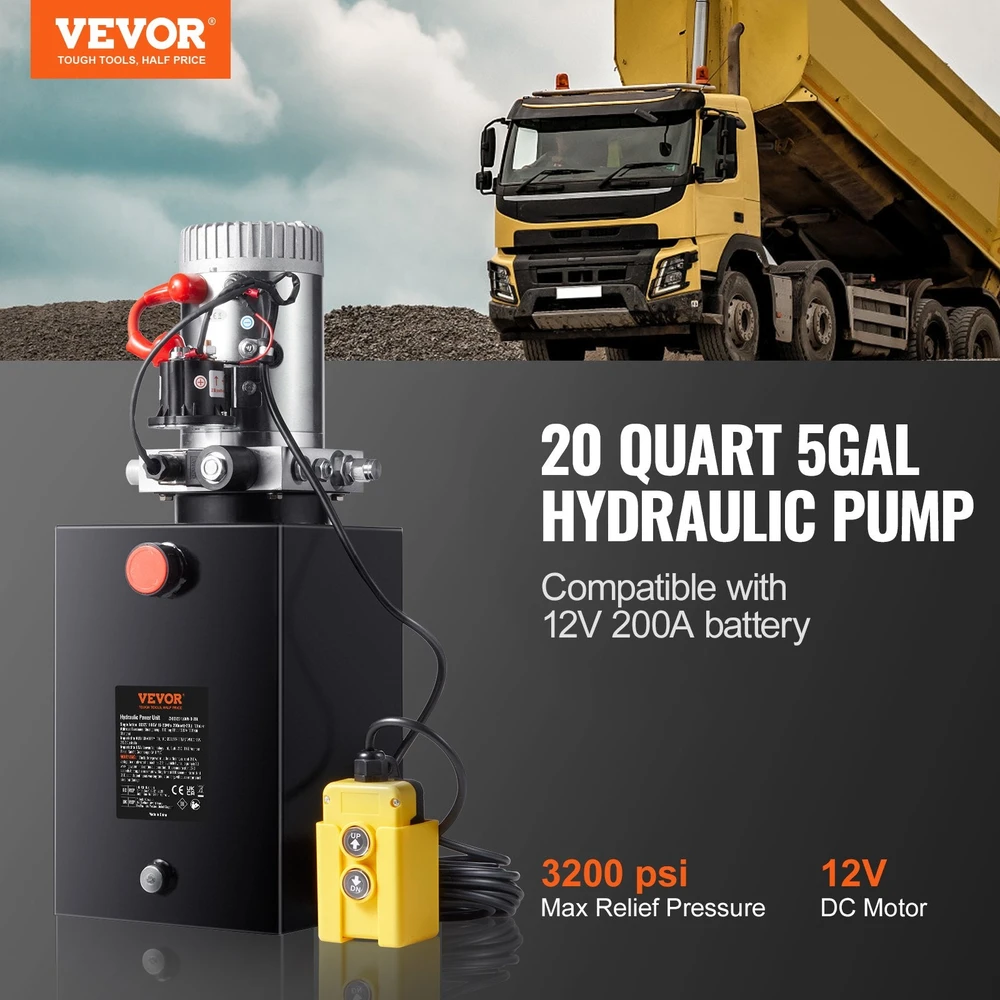 VEVOR Hidraulinis siurblys 20 litrų vienpusis DC 12V