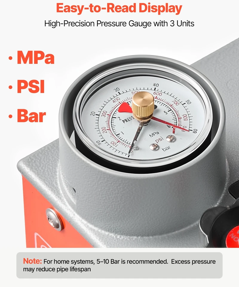 Hidraulinis slėgio bandymo siurblys VEVOR QL-50, 0-50 bar