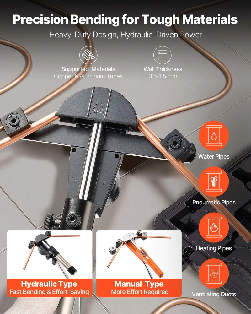 VEVOR Hidraulinis vamzdžių lenkimo komplektas, 6 mm–22 mm