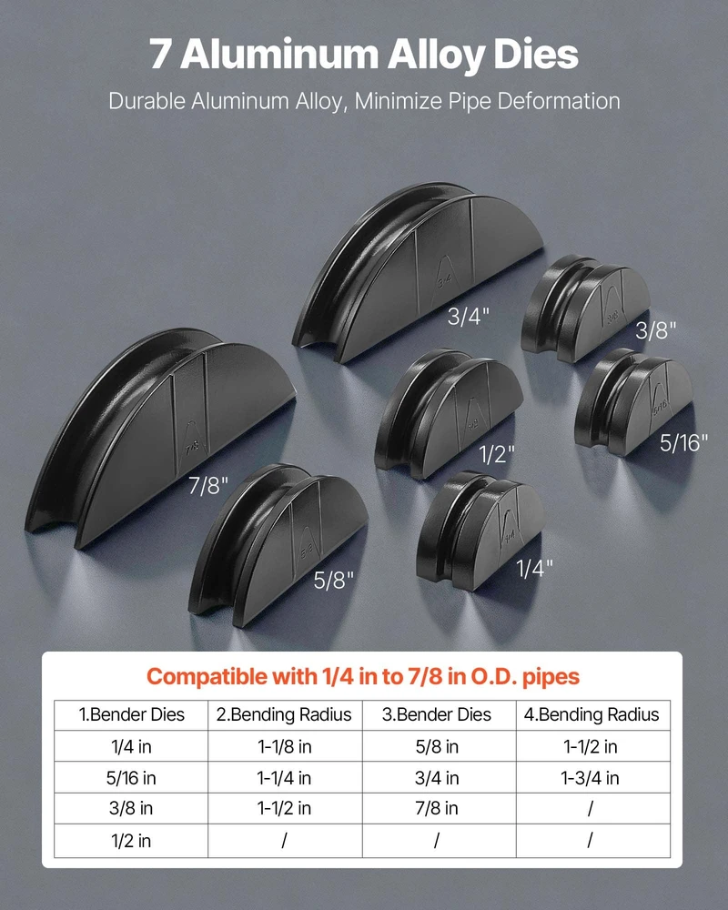 VEVOR Hidraulinis vamzdžių lenkimo komplektas, 6 mm–22 mm