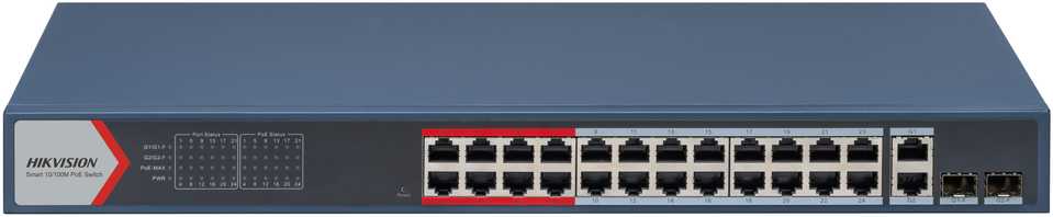 Šakotuvas Jungiklis POE DS-3E1326P-EI(B) 24 prievadų SFP Hikvision