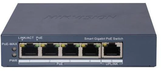 Šakotuvas SWITCH POE DS-3E1505P-EI 4 PRIEVADŲ Hikvision