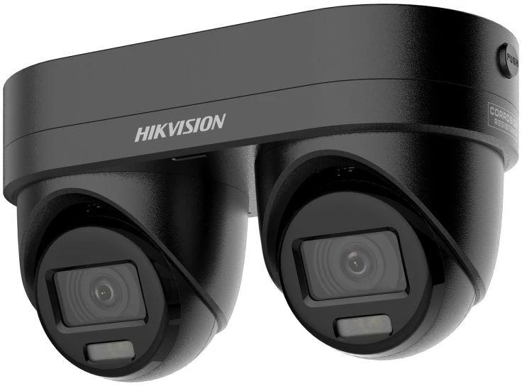 Hikvision Pro serijos „AcuSense“ DS-2CD2343G2D-LIZ2UY/SL(2.8/4)Juodas pramoninė vaizdo kamera, pasukama ir palenkiama IP saugos kamera, lauko, 2688 x 1520 pikselių, montuojama ant lubų / sienos