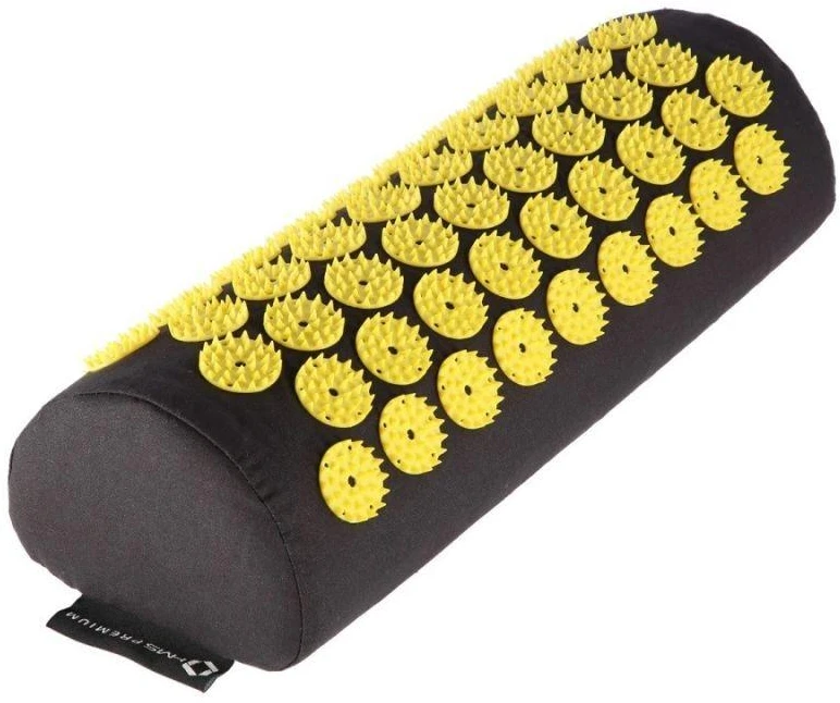 Masažinio akupresūros kilimėlio ir pagalvėlės rinkinys HMS Premium AKM04, juodas