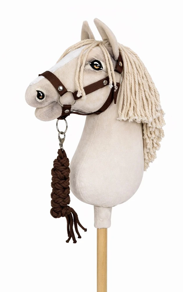 Super Hobby Horse Raitelio žirgo komplektas vaikams su pavadžiu, rudas