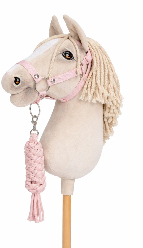 Super Hobby Horse Raitelio žirgo komplektas vaikams su pavadėliu, rausvas
