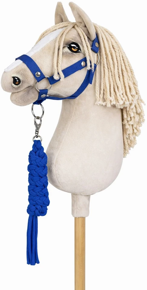 Super Hobby Horse Raitelio žirgo komplektas vaikams su pavadėliu, mėlynas