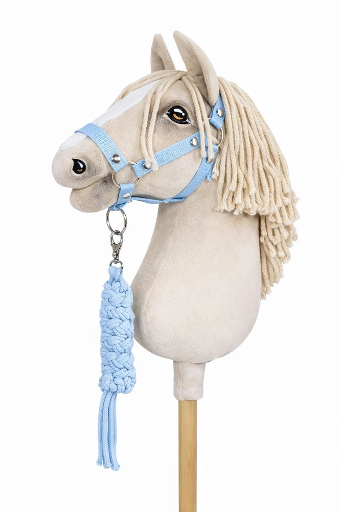Super Hobby Horse Raitelio komplektas vaikams su pavadėliu, šviesiai mėlynas