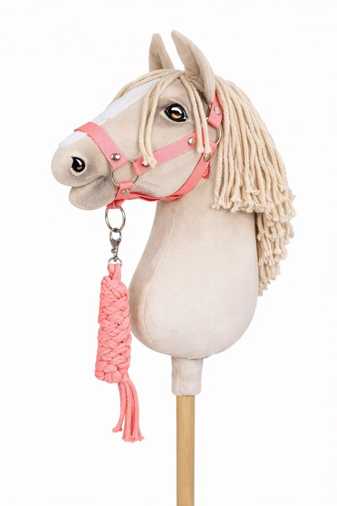 Super Hobby Horse Raitelio žirgo komplektas vaikams su pavadėliu, neoninė rožinė