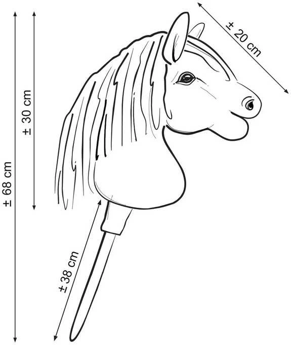 Hobby Horse lazdelinis arkliukas su balta karčiene Super Hobby Horse Premium