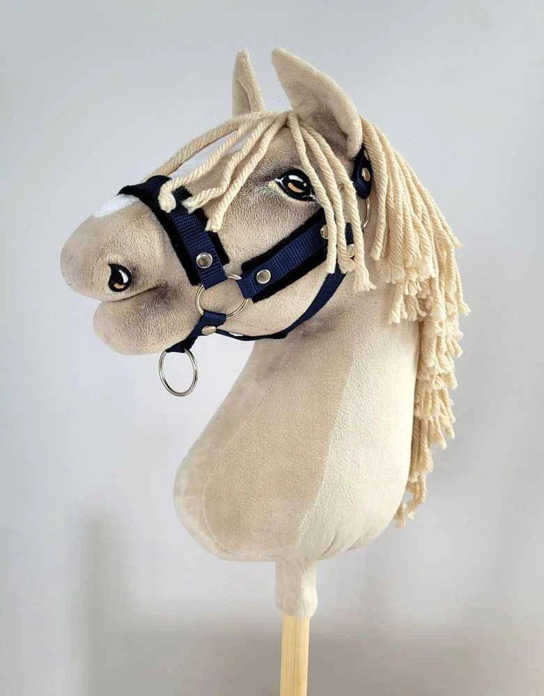 Super Hobby Horse Hobio žirgo kantaras ir pavadis – juoda ir tamsiai mėlyna